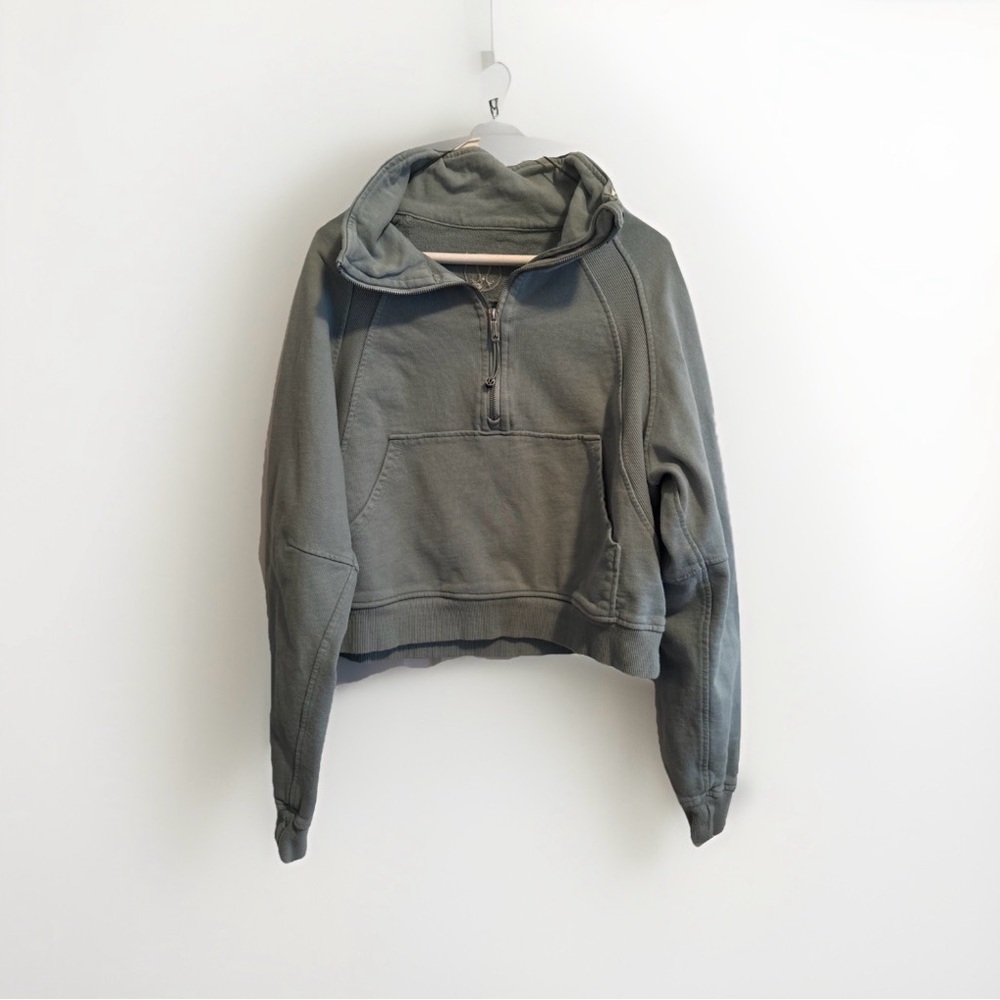 lululemon athletica Cropped Half-Zip Hoodie - Olive Green